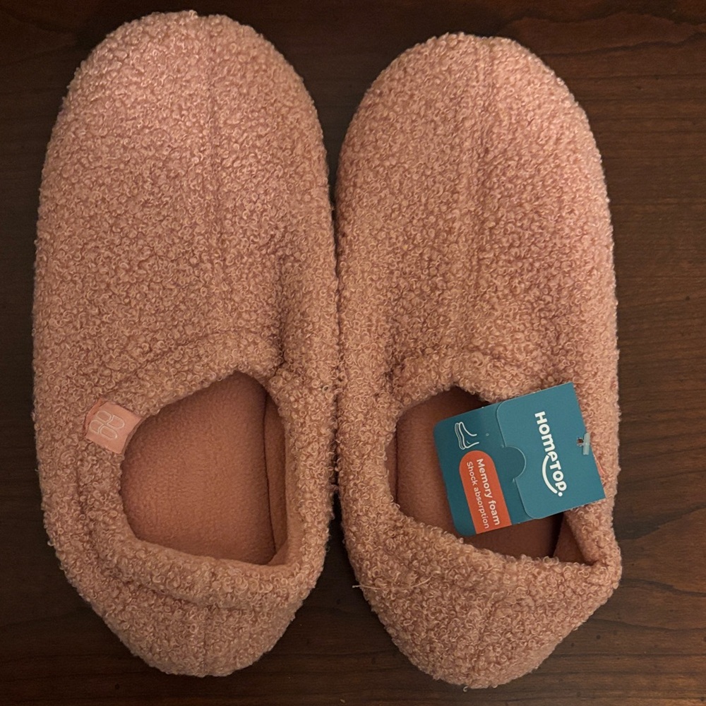 Pink Fuzzy Slippers with Memory Foam